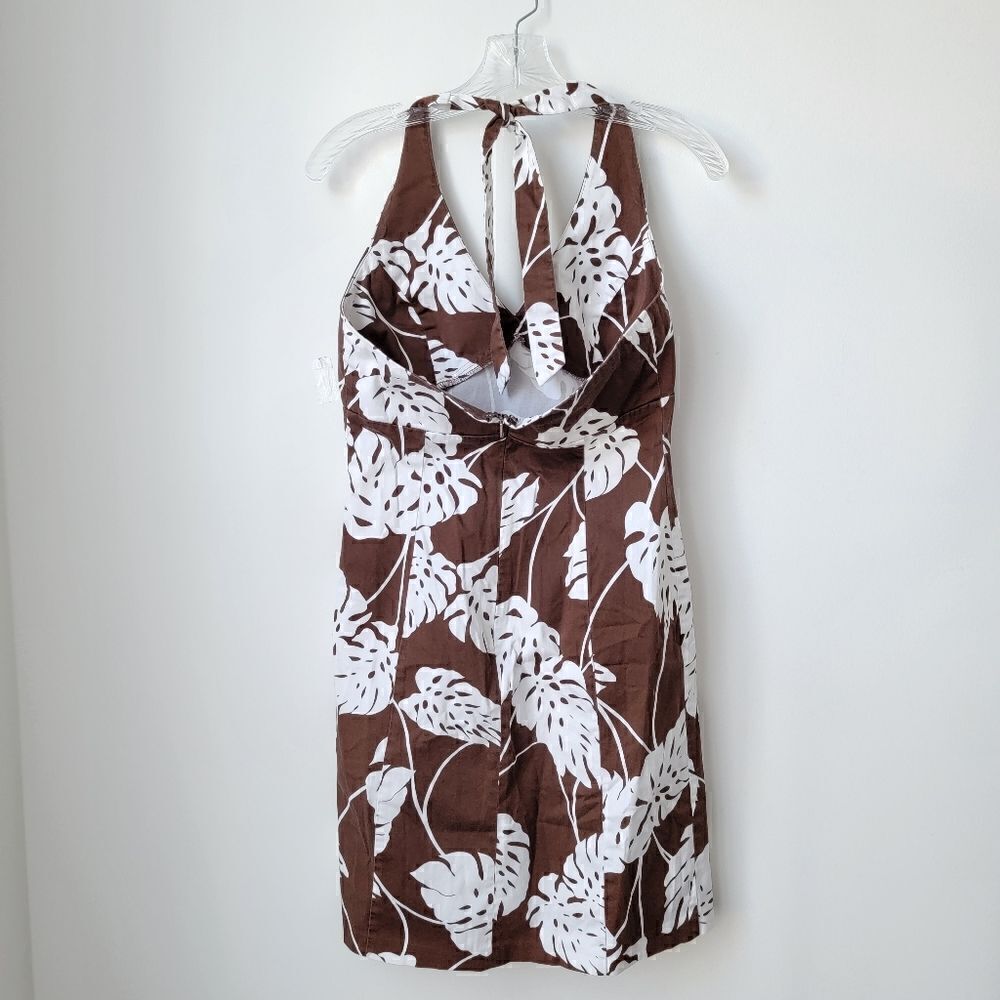 AGB Vintage Y2K Coastal Grandma Brown & White Palm Leaf Trendy Summer Festival 6 - Picture 7 of 7